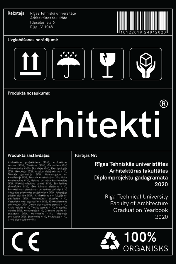 Book Riga Technical University Faculty of Architecture Graduation Yearbook 2020 cover