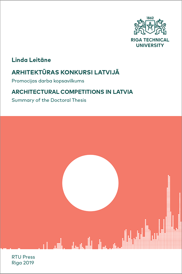 Promocijas darba kopsavilkuma "Arhitektūras konkursi Latvijā" vāks