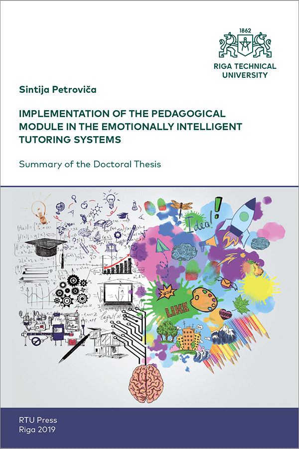 Promocijas darba kopsavilkuma "Implementation of the Pedagogical Module in the Emotionally Intelligent Tutoring System" vāks