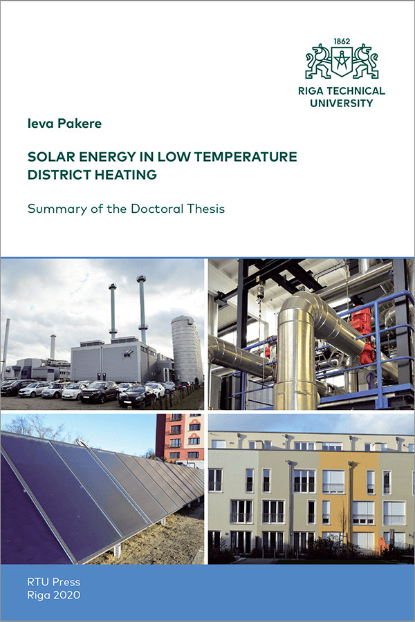 Promocijas darba kopsavilkuma "Solar Energy in Low Temperature District Heating" vāks
