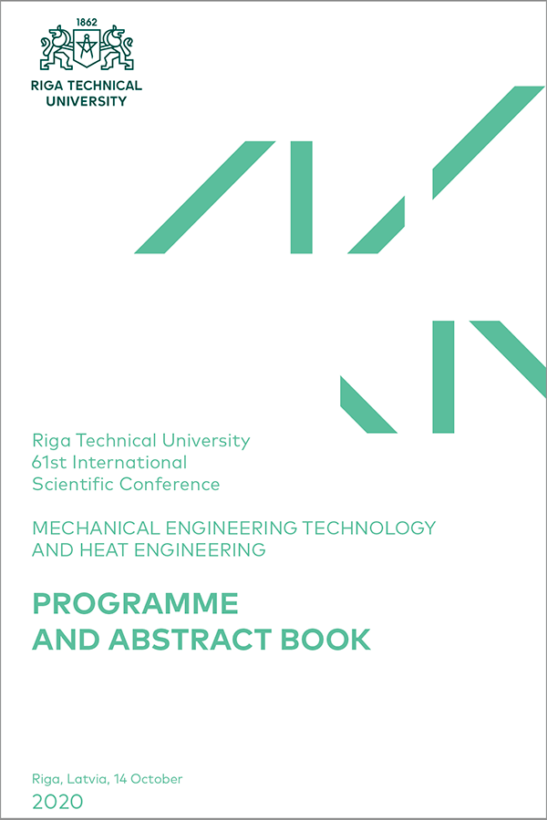 "Riga Technical University 61st International Scientific Conference. Mechanical Engineering Technology and Heat Engineering. Programme and Abstract Book" cover