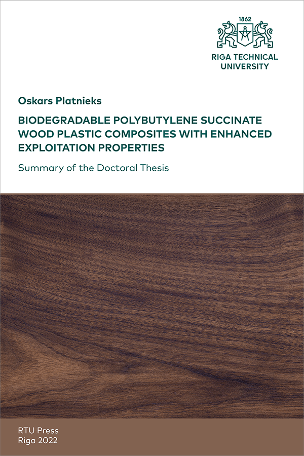SDT: Bioloģiski noārdāmi polibutilēna sukcināta koka-plastmasas kompozīti ar uzlabotām ekspluatācijas īpašībām. Cover