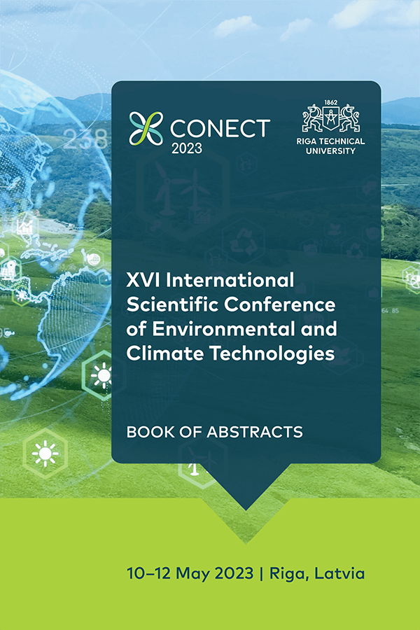 CONECT 2023 XVI Starptautiskā zinātniskā vides un klimata tehnoloģiju konference Tēžu krājums. vāks