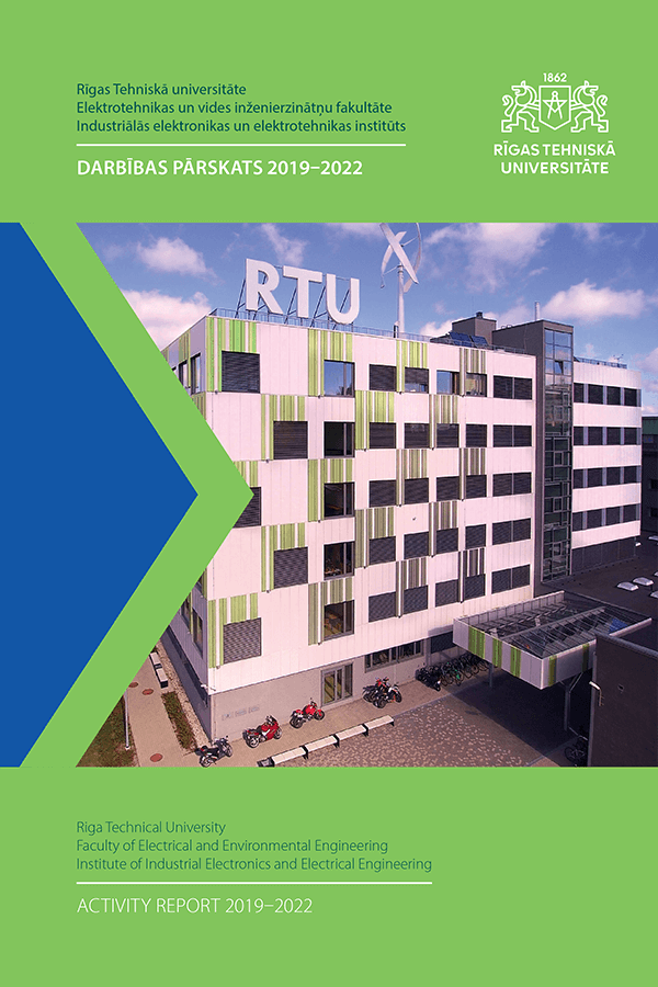 RTU Industriālās elektronikas un elektrotehnikas institūta darbības pārskats 2019–2022. vāks